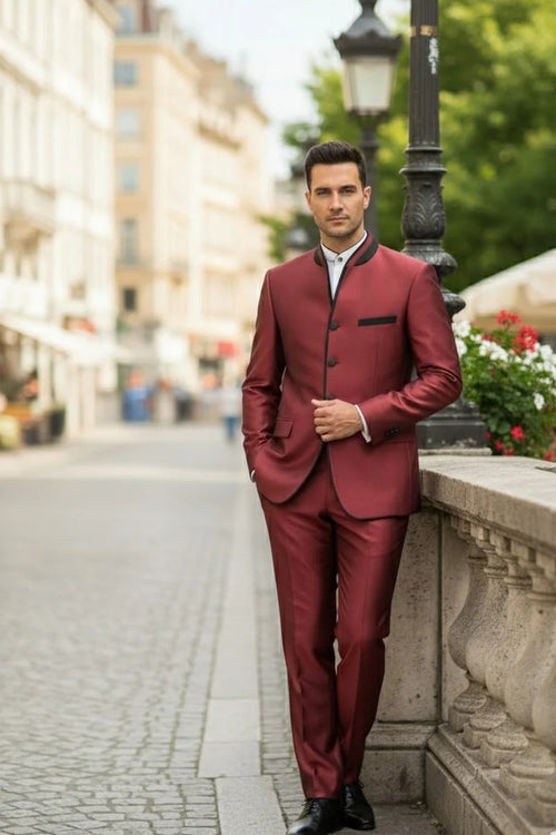 Mens Burgundy Tuxedo