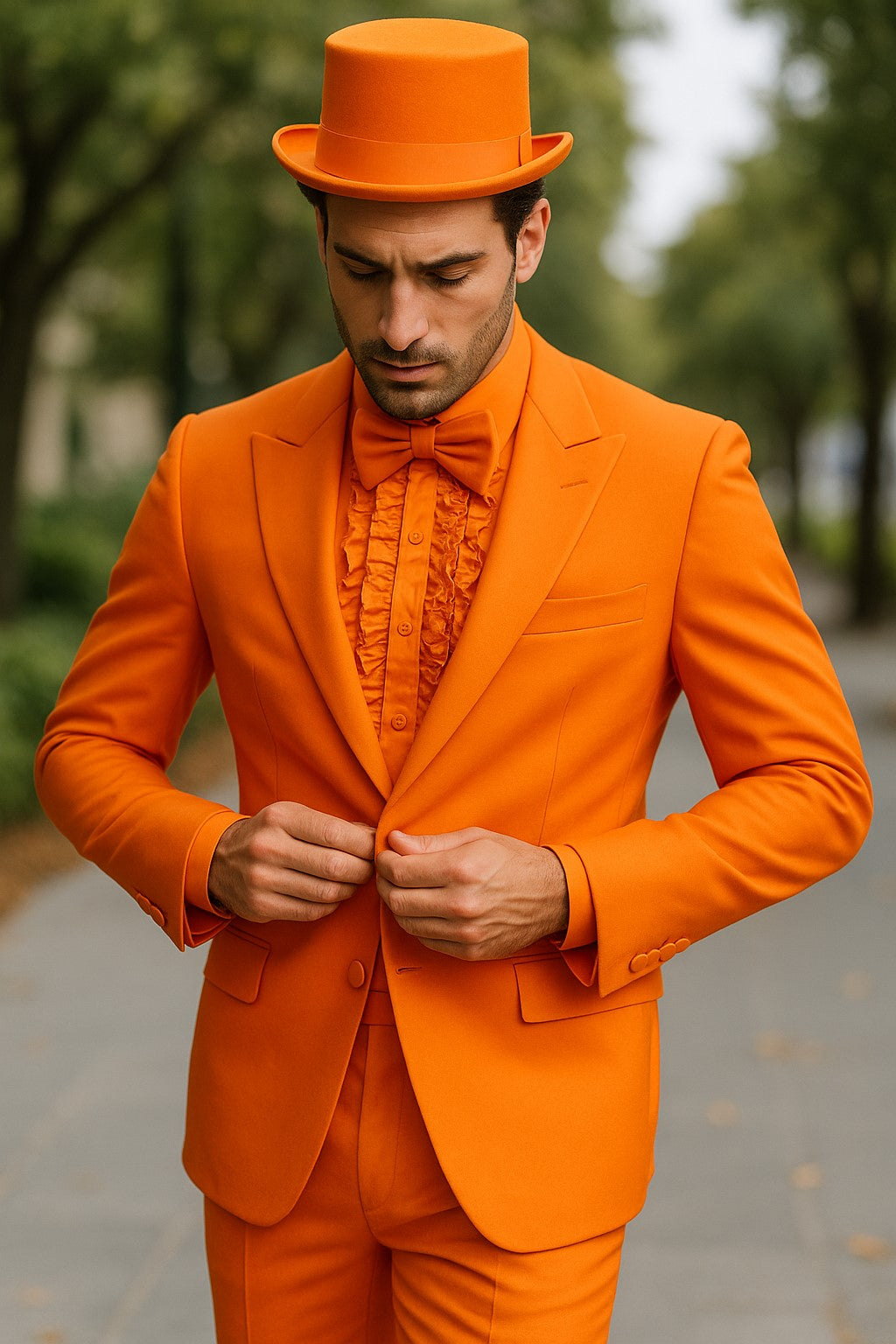 orange-suit-button-closure-design