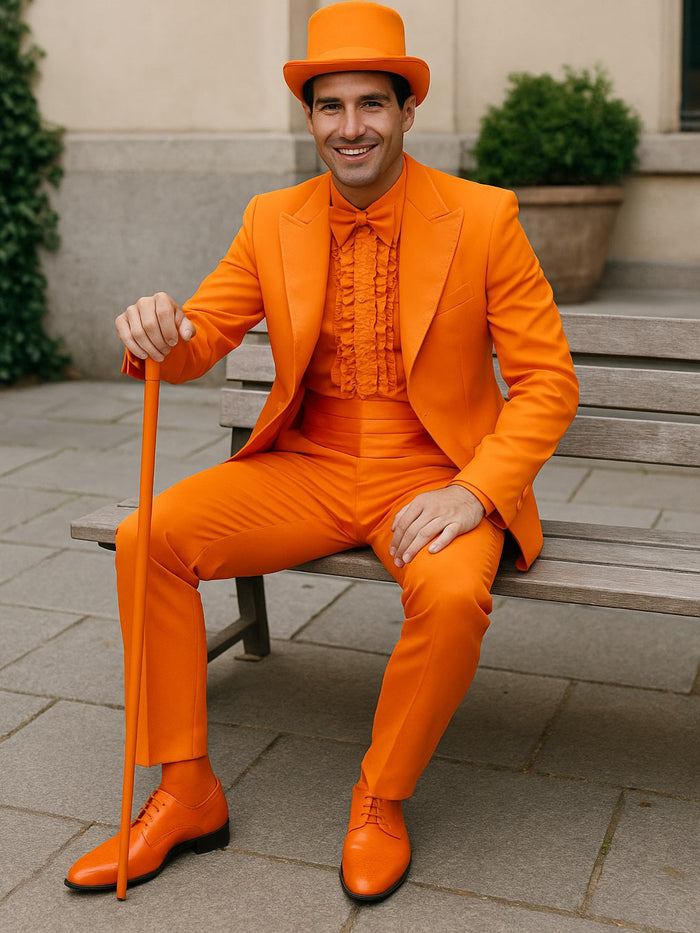 tuxedo-with-ruffled-shirt-and-cane