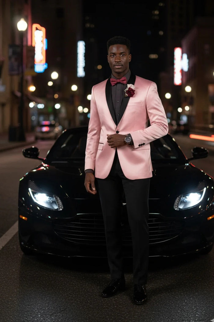 Mens Pink Tuxedo Jacket