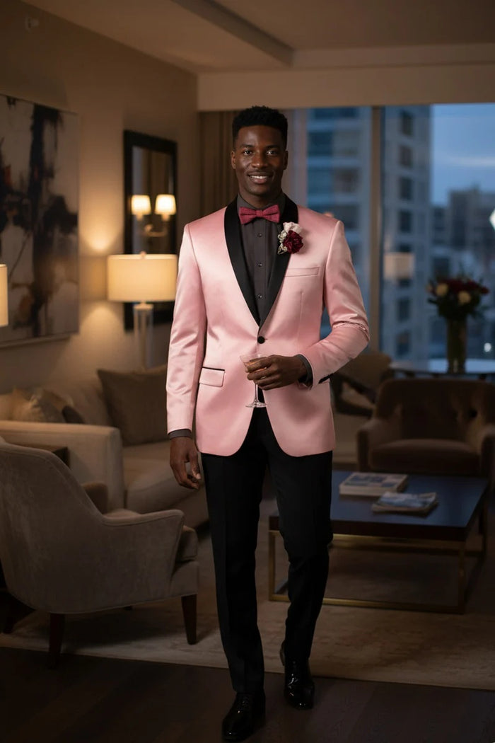 Mens Pink Tuxedo Jacket
