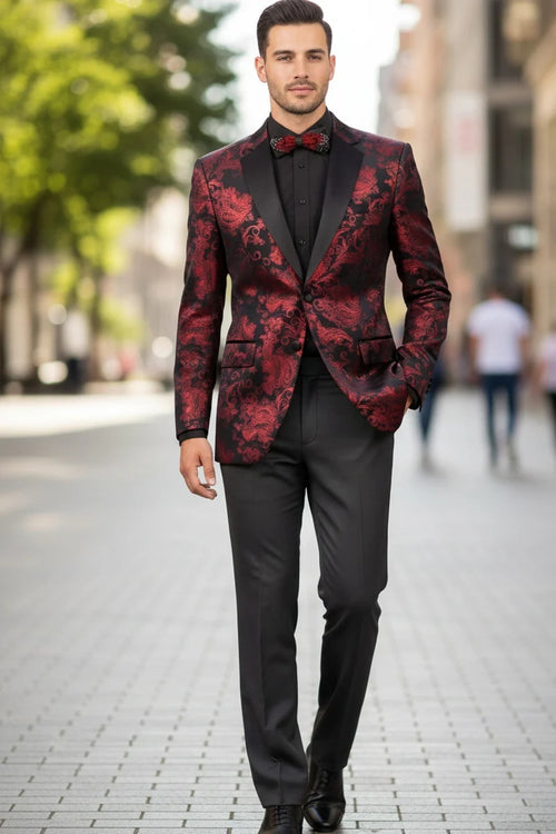 Mens Red Tuxedo Jacket