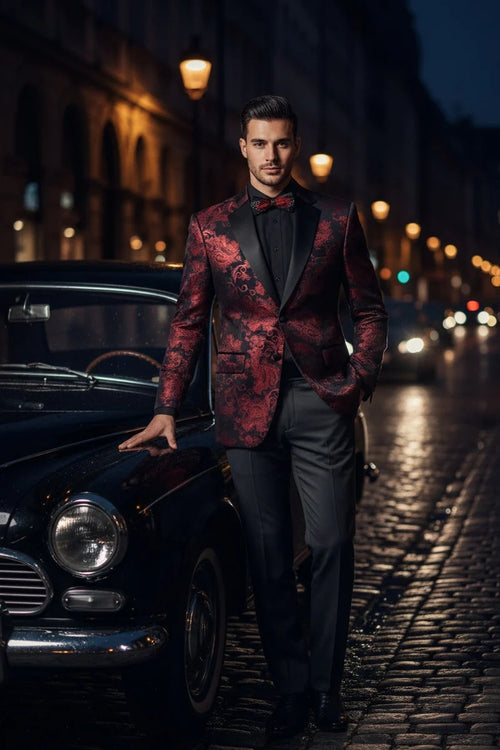 Mens Red Tuxedo Jacket