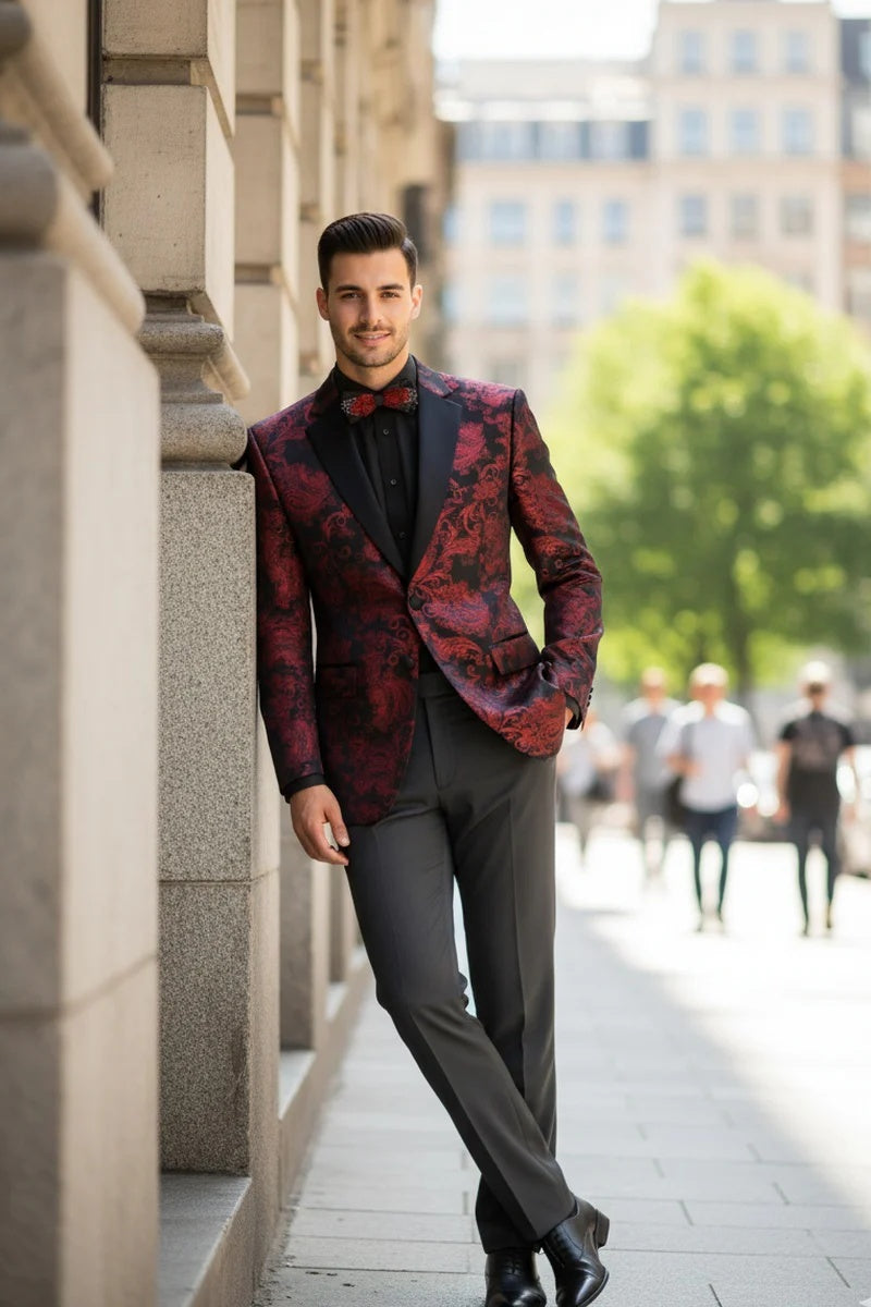 Mens Red Tuxedo Jacket