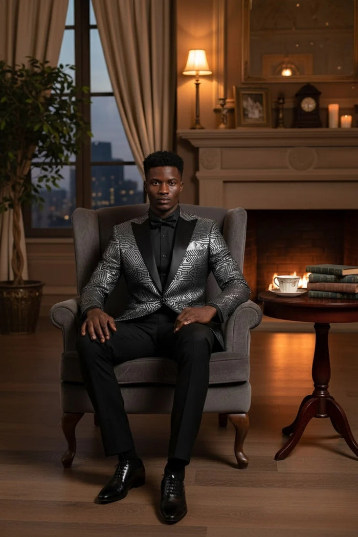 Mens Silver Tuxedo