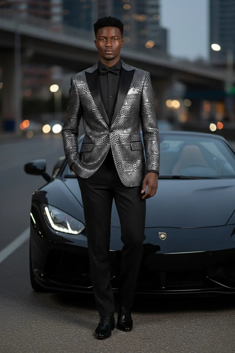 Mens Silver Tuxedo