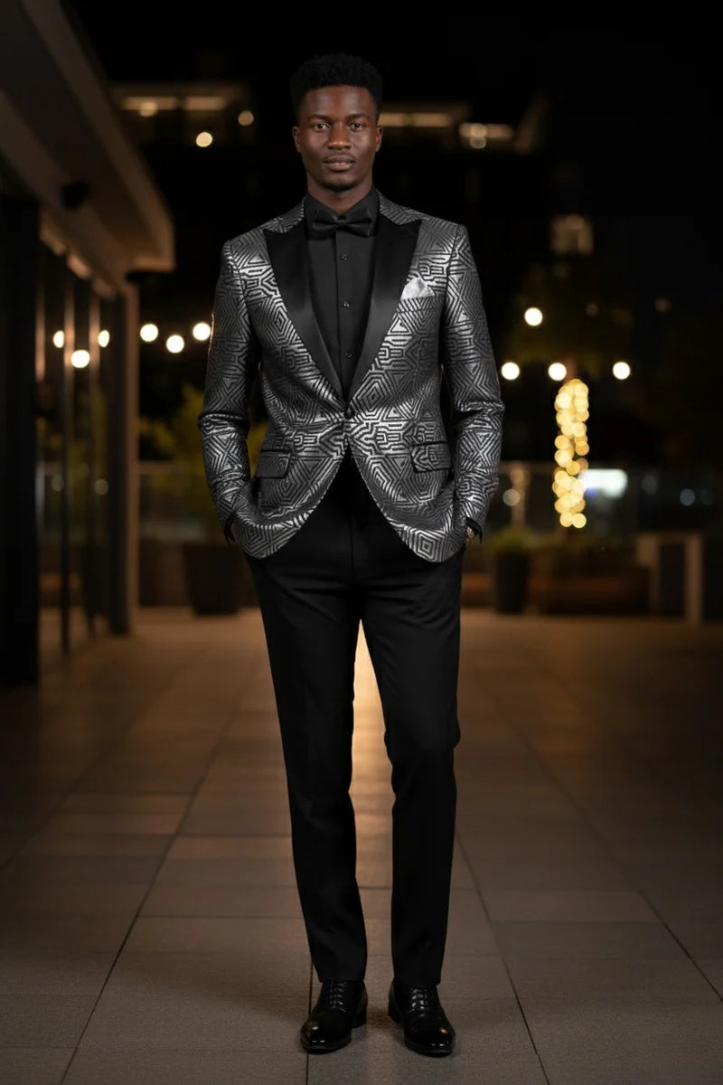 Mens Silver Tuxedo