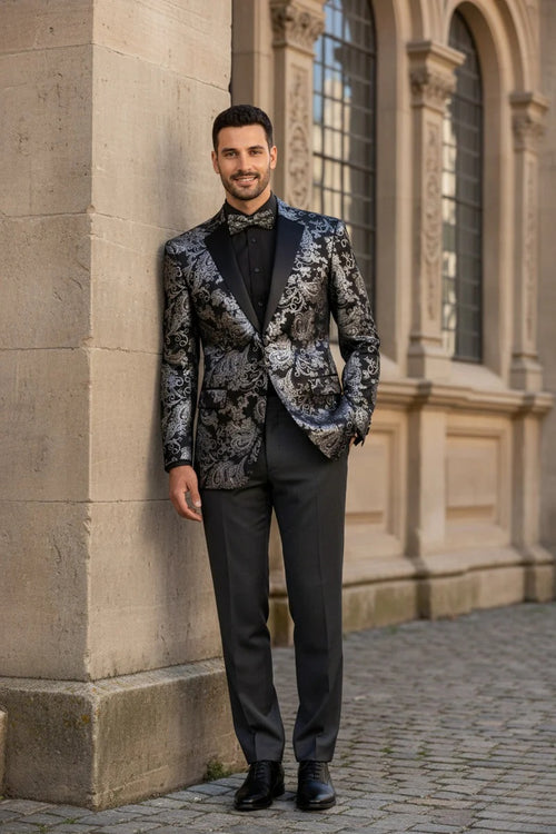 Mens Silver Tuxedo Jacket
