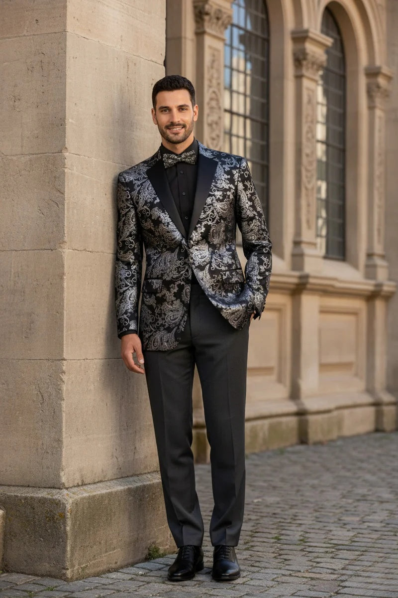 Mens Silver Tuxedo Jacket