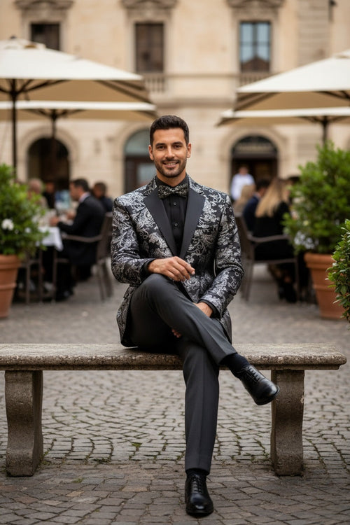 Mens Silver Tuxedo Jacket