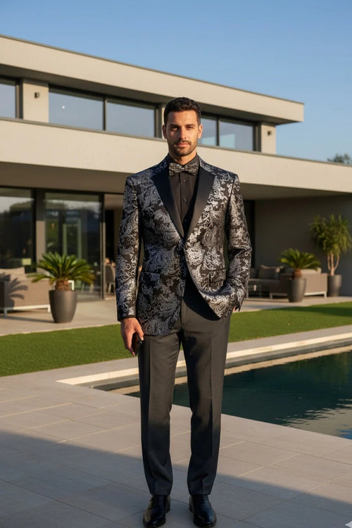 Mens Silver Tuxedo Jacket