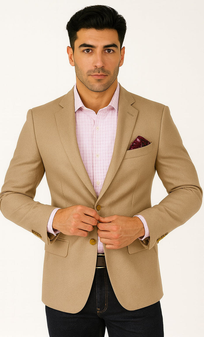 Mens Tan Sport Coat - Beige Color Blazer - Summer Jacket by USA Men's Outlet