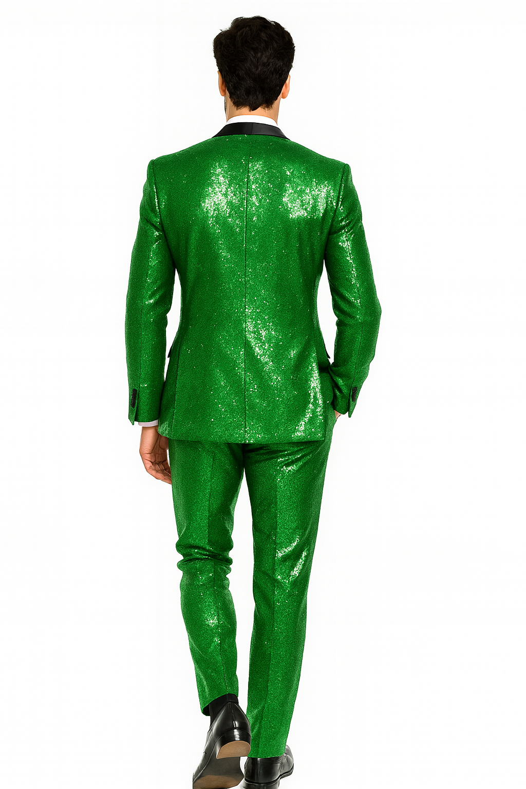 Sequin Suit - Shiny Suit - Emerald Green Suit - Metallic Fabric suit - Stage Tuxedo - Groom Suit Jacket + Pants