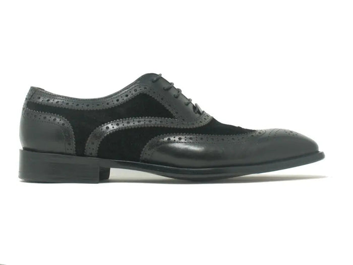 Carrucci Mixed Media Burnished Wingtip Oxford