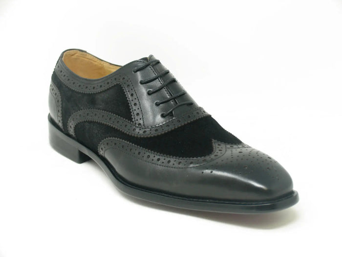 Carrucci Mixed Media Burnished Wingtip Oxford