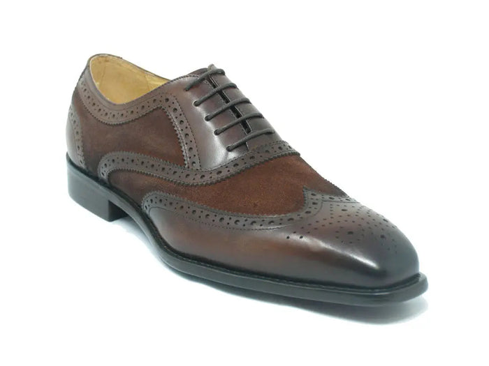 Carrucci Mixed Media Burnished Wingtip Oxford