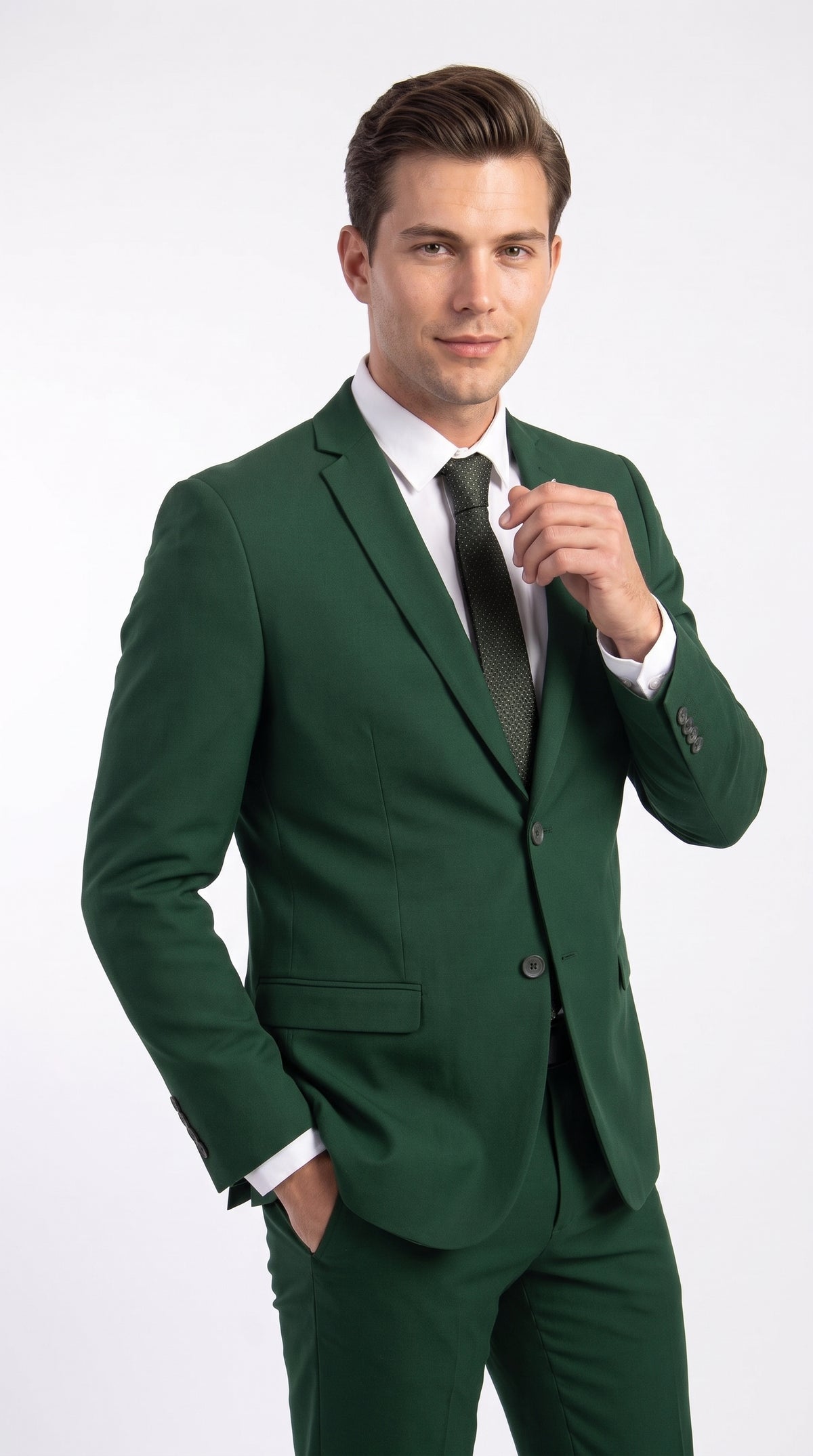 Men’s Emerald Green Suit – 2 Button Wedding Suit for Groom, Groomsmen, Prom & Formal Events