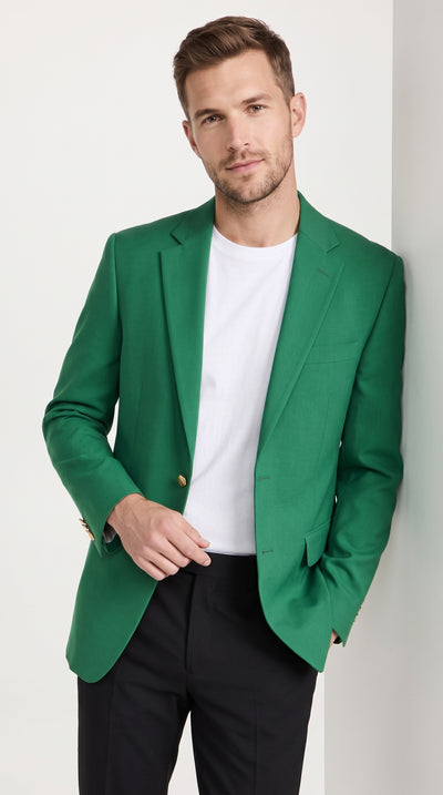 Men’s Kelly Green Blazer, Classic Sport Coat for Weddings Prom Parties and Special Events