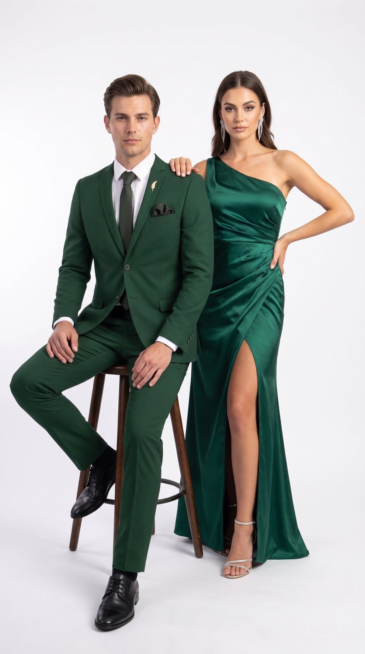 Men’s Emerald Green Suit – 2 Button Wedding Suit for Groom, Groomsmen, Prom & Formal Events