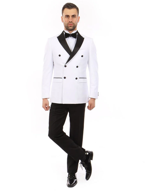White Prom Suit - White Prom Tuxedo Suits - White Wedding Wool  Tuxedo