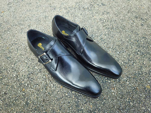 Carrucci Monk Strap Buckle Leather Shoes