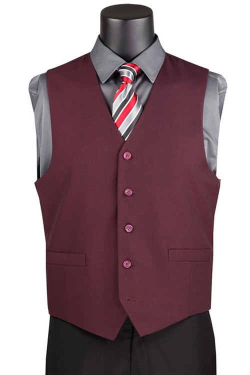 Men's Burgundy Suit Vest by Vinci Suits