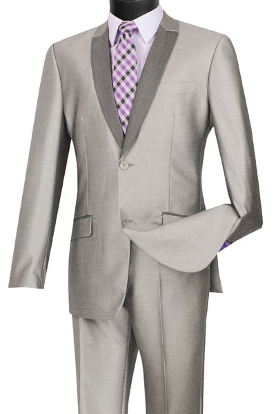 Mens Slim Fit Grey Tuxedo by Vinci Suits