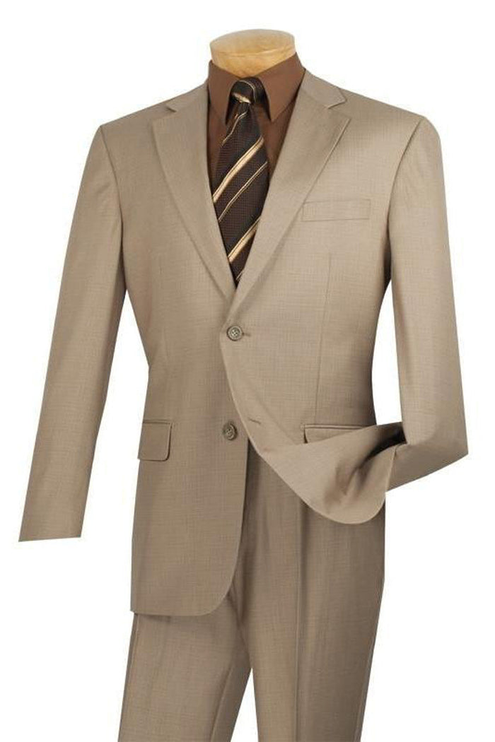 Mens Basic 2 Button Modern Fit Suit in Medium Grey by Vinci