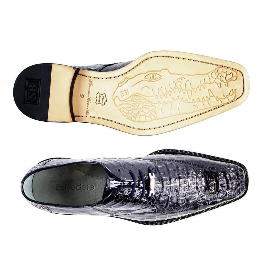 Belvedere Chapo Exotic Crocodile Hornback Oxfords