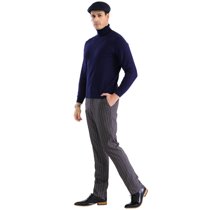 MENS NAVY PULLOVER TURTLENECK SWEATER USA Men's Outlet