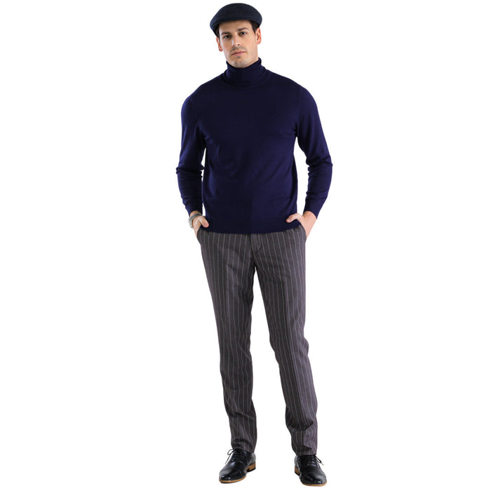 MENS NAVY PULLOVER TURTLENECK SWEATER USA Men's Outlet