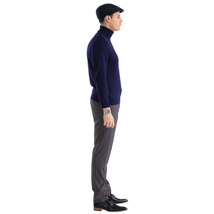 MENS NAVY PULLOVER TURTLENECK SWEATER USA Men's Outlet