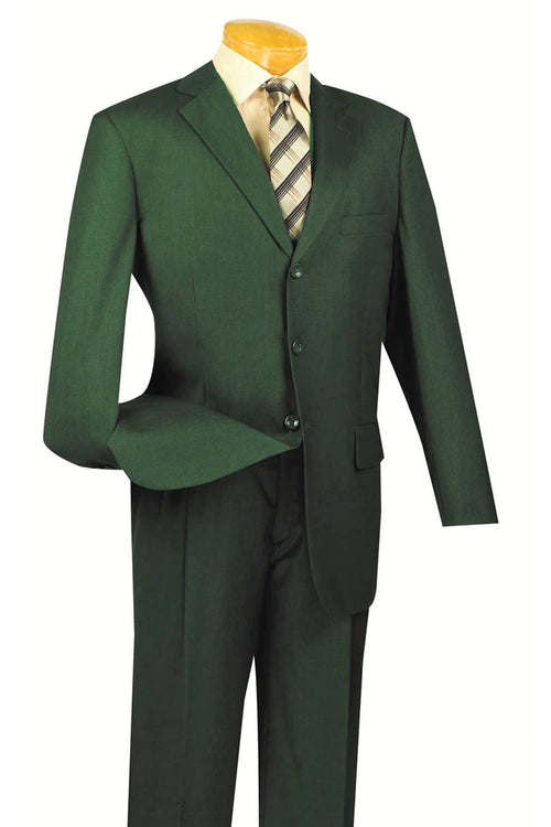 Mens Classic 3 Button Regular Fit Suit in Olive Green by Fortino Landiin