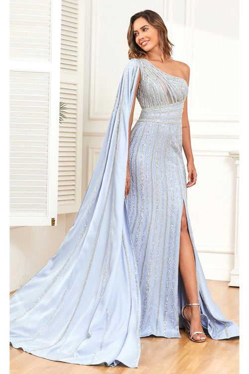 High Couture NR2301 Beaded Long Fitted Formal Glitter Evening Dress