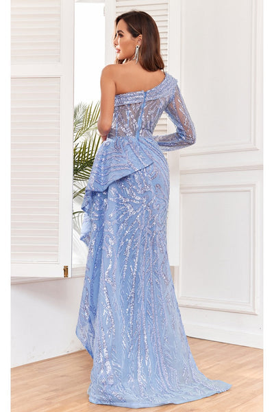 High Couture NR2302 Fitted Long Sequin Formal Evening Dress