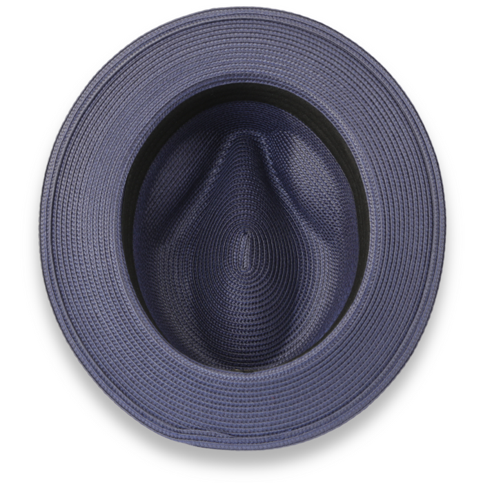 Tapa Crushable Straw Hat Fedora in Navy by Ferrecci USA