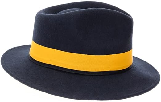 Grayson Fedora Crushable 100% Australian Wool Traveler Two Tone Navy Hat by USA Men's Outlet