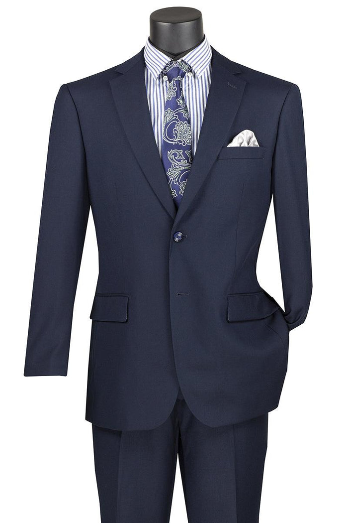 Navy Regular Fit Two Piece Suit by Vinci