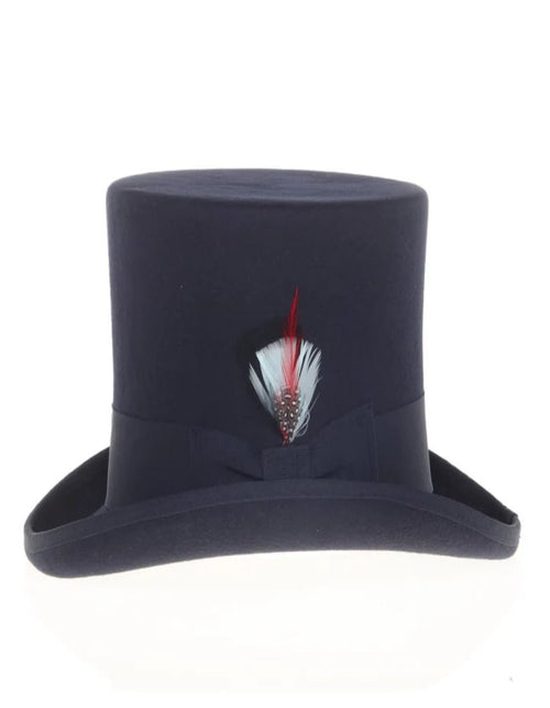 Victorian Steampunk Top Hat - 1800 19th Century - Dressy Loden Felt Top Navy Hat by USA Men's Outlet