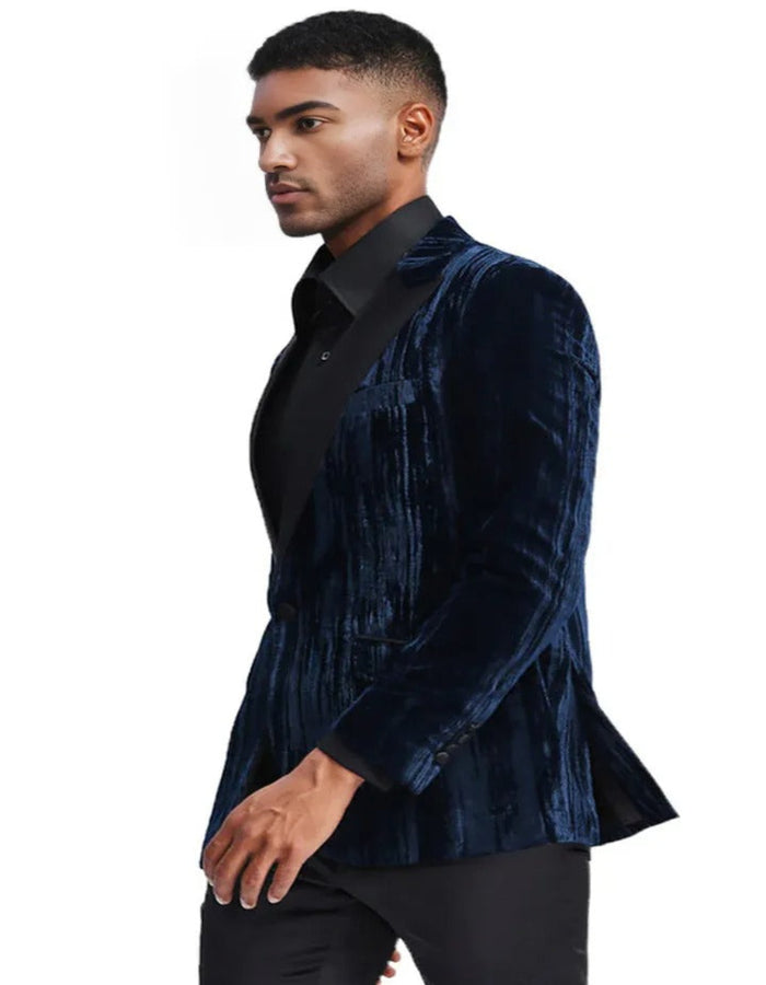 Cheap Tuxedos - Affordable Prom Suit - Men's Textured Velvet Prom Turquoise Jacket Affordable Prom Suit