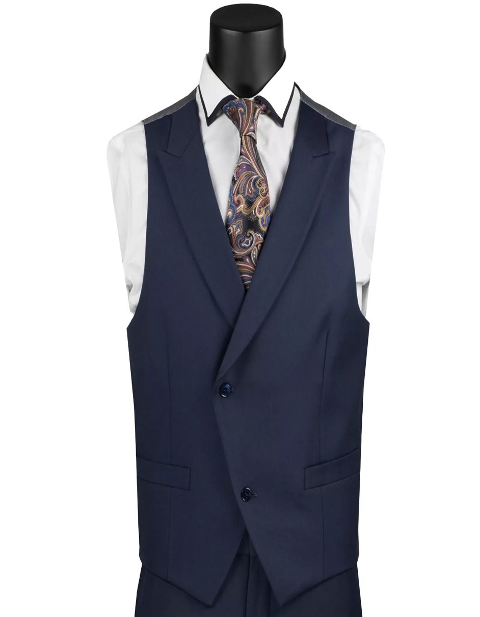 Mens Big and Tall Navy Blue Modern Fit Suit by USA Men's Outlet