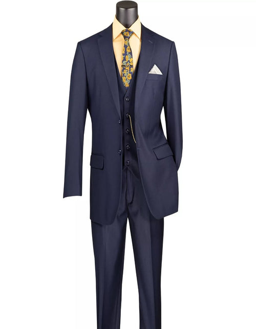Mens Big and Tall Navy Three Piece Two Button Classic Fit Suit by USA Men's Outlet