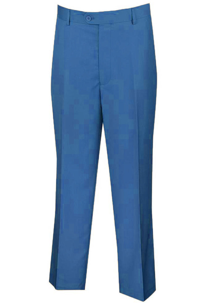Mens Modern Fit Flat Front Dress Slacks in Black by Vinci