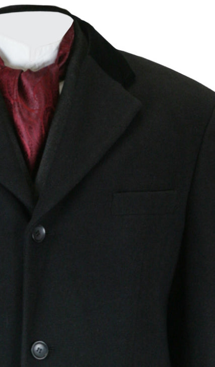 Men's Full Length Long Men's Dress Topcoat - Winter Coat In Black by USA Men's Outlet