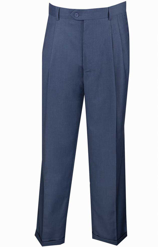 Mens Classic Fit Single Pleat Dress Slacks in Burgundy by Vinci