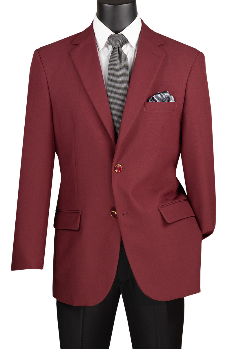 Men's Burgundy Poplin Club Sport Coat