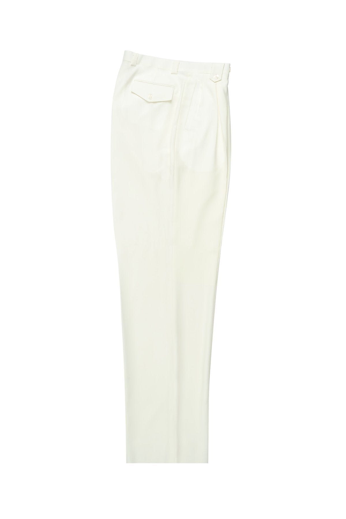 Tiglio Luxe Offwhite Wide Leg, Pure Wool Dress Pants 2576 – SuitUSA