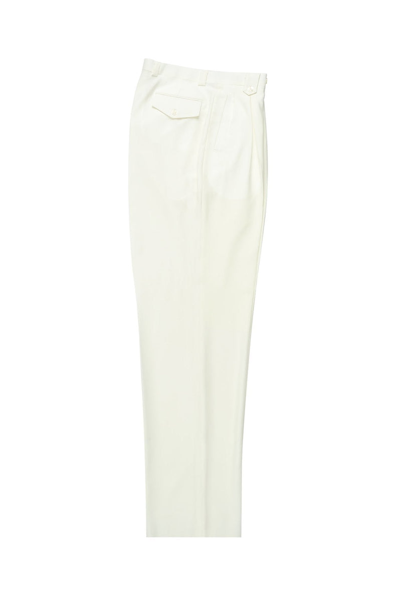 Tiglio Luxe Offwhite Wide Leg, Pure Wool Dress Pants 2576
