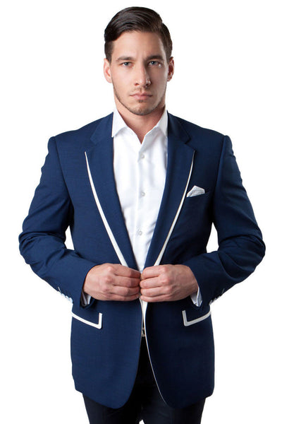 Men's Dark Blue Summer Blazer by Tazio Suits