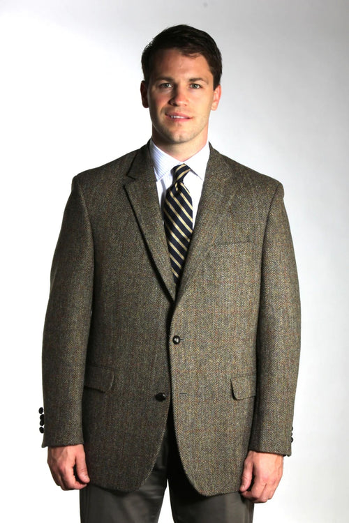 Mens Classic Two-Button Blazer – Center Vent, Flap Pockets and Full Lining